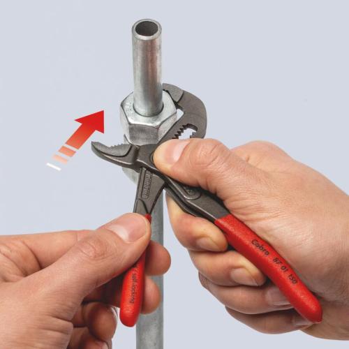 Knipex Cobra High-Tech Water Pump Pliers Plastic Coated Grey Atramentized 150mm 87 01 150